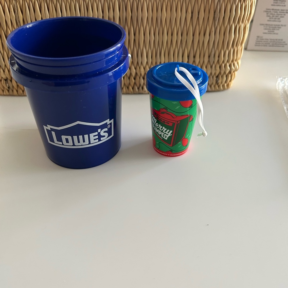 Lowes Viral Mini Bucket and Dutch Bros ornament